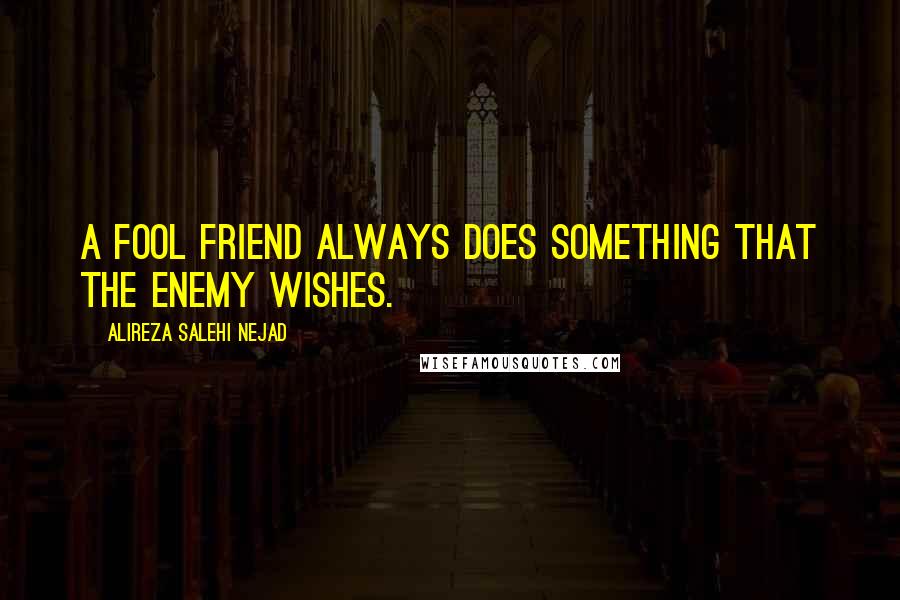 Alireza Salehi Nejad Quotes: A fool friend always does something that the enemy wishes.