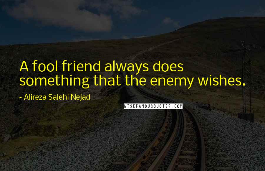 Alireza Salehi Nejad Quotes: A fool friend always does something that the enemy wishes.