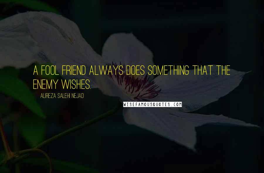Alireza Salehi Nejad Quotes: A fool friend always does something that the enemy wishes.