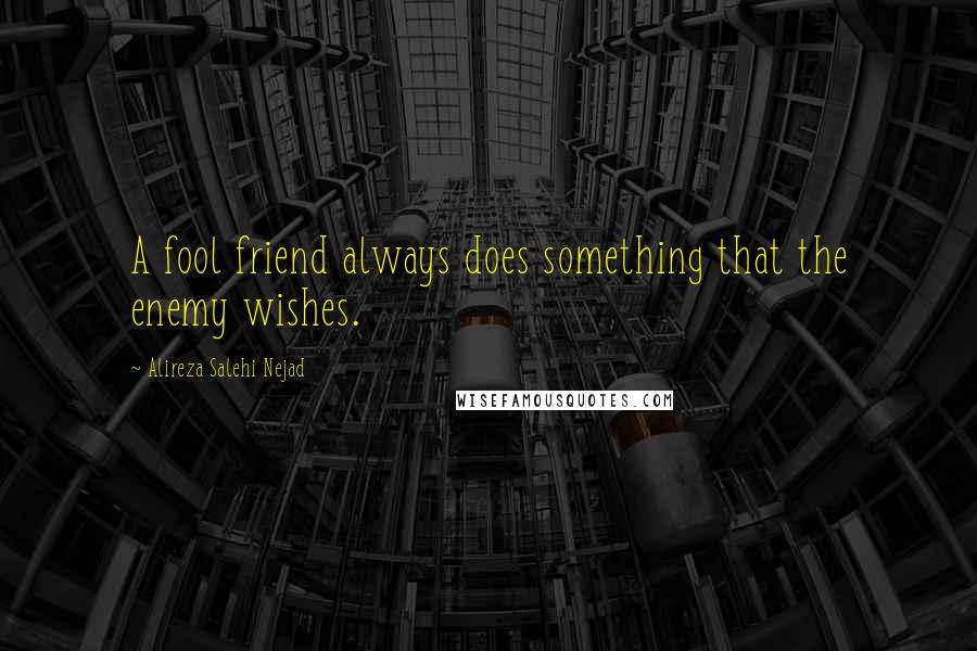 Alireza Salehi Nejad Quotes: A fool friend always does something that the enemy wishes.