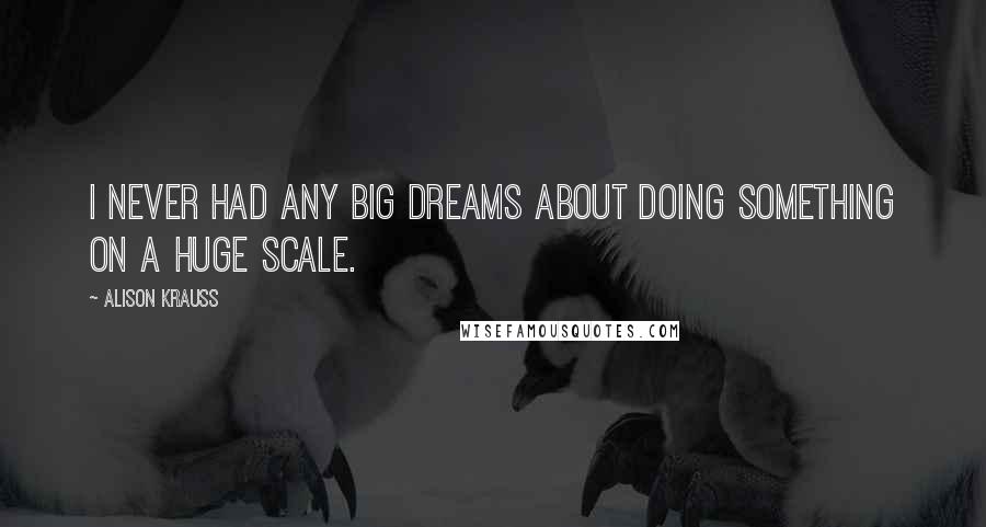 Alison Krauss Quotes: I never had any big dreams about doing something on a huge scale.