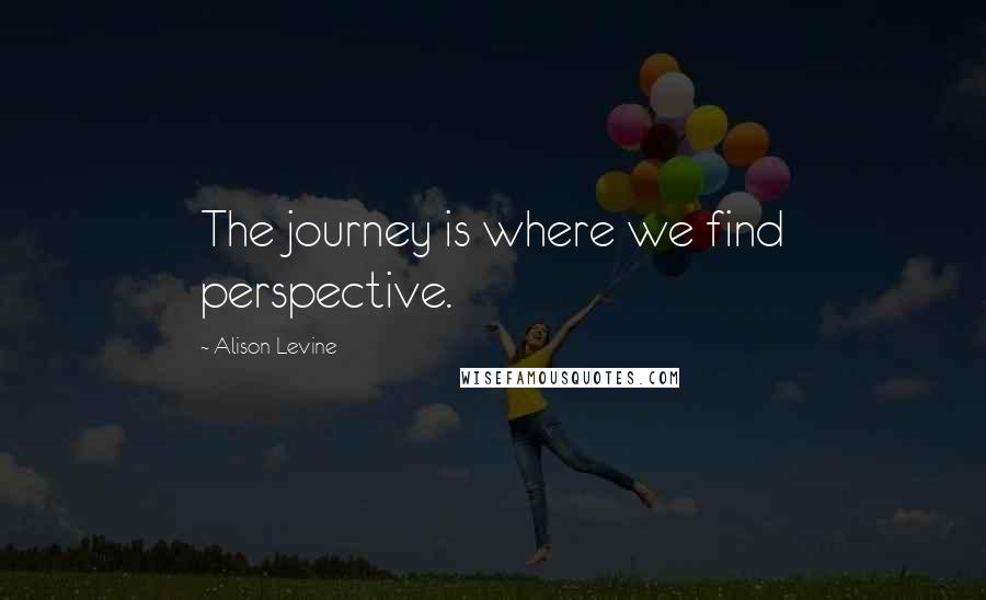 Alison Levine Quotes: The journey is where we find perspective.