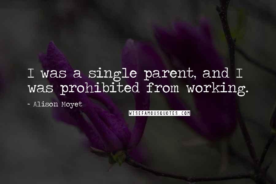 Alison Moyet Quotes: I was a single parent, and I was prohibited from working.