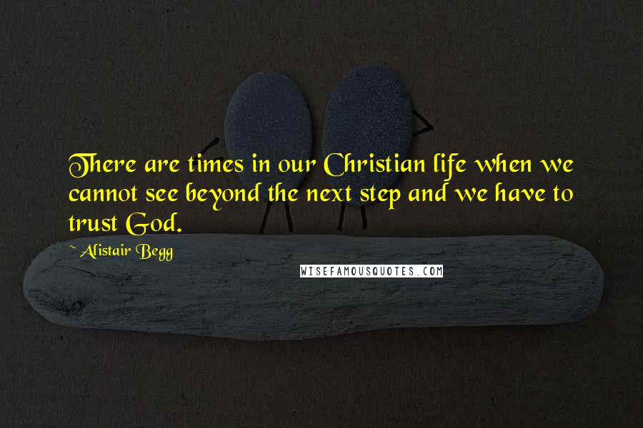 Alistair Begg Quotes: There are times in our Christian life when we cannot see beyond the next step and we have to trust God.