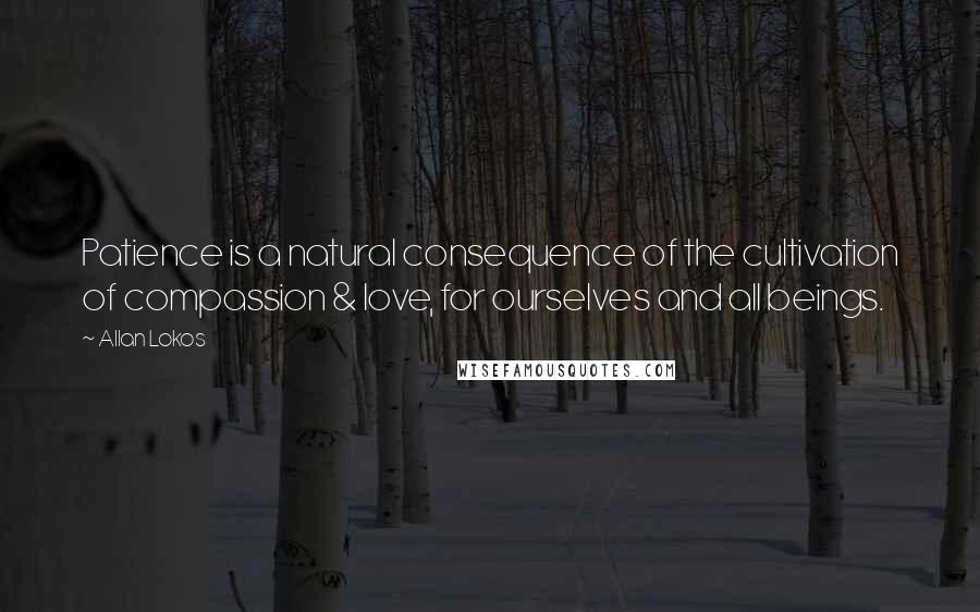 Allan Lokos Quotes: Patience is a natural consequence of the cultivation of compassion & love, for ourselves and all beings.