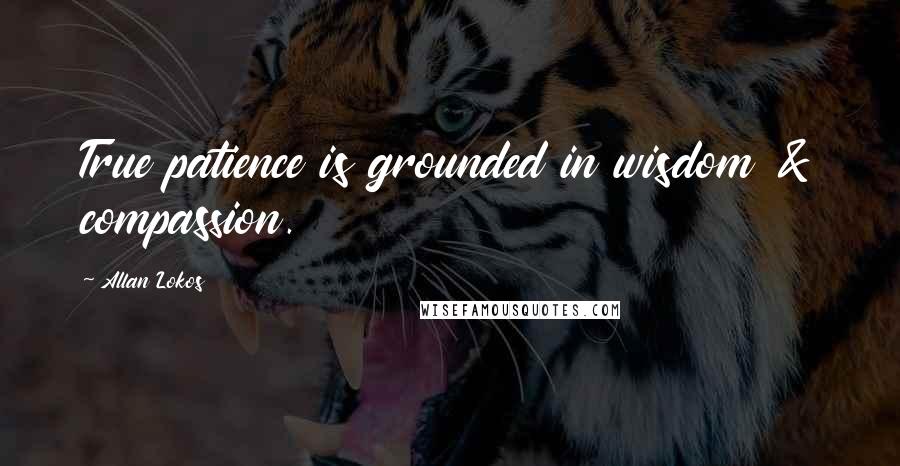 Allan Lokos Quotes: True patience is grounded in wisdom & compassion.
