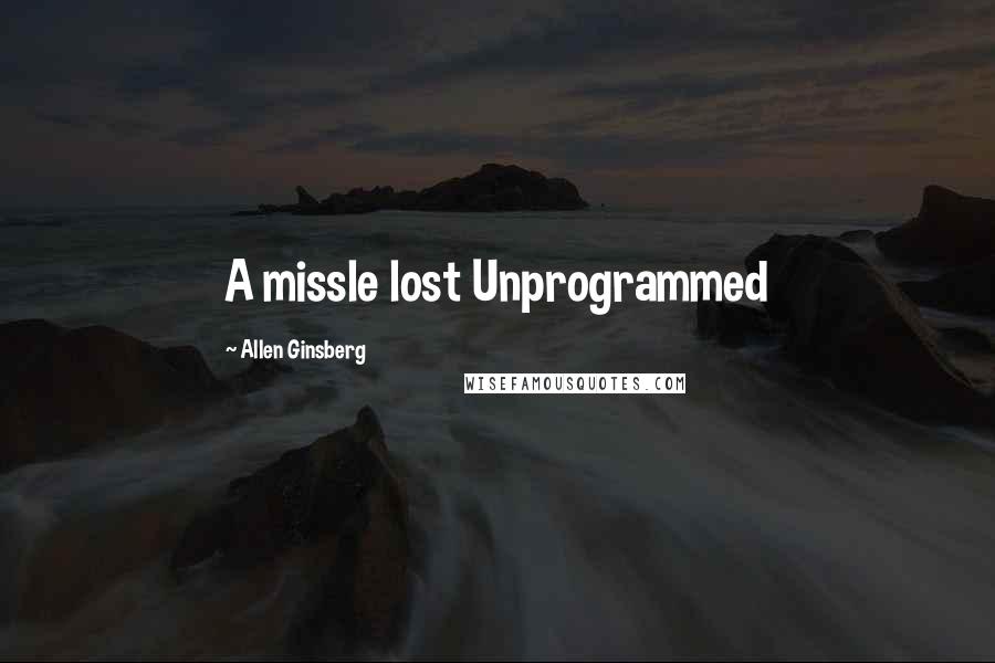 Allen Ginsberg Quotes: A missle lost Unprogrammed