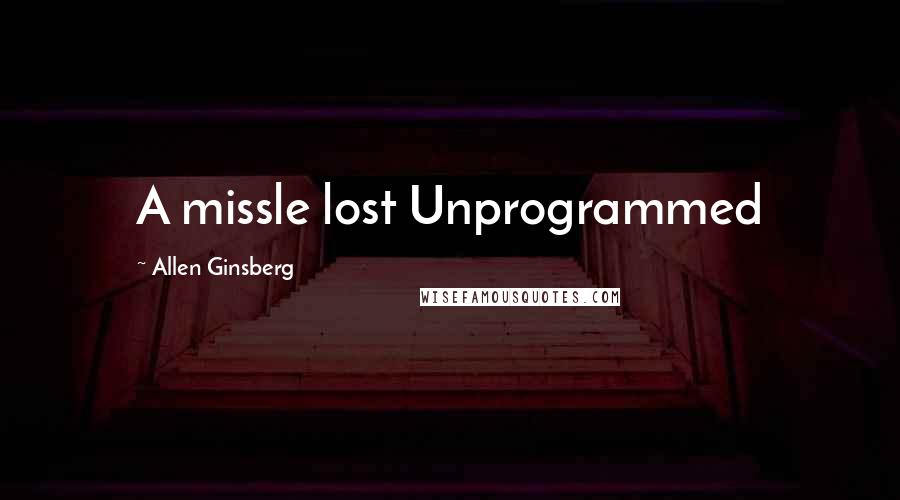 Allen Ginsberg Quotes: A missle lost Unprogrammed