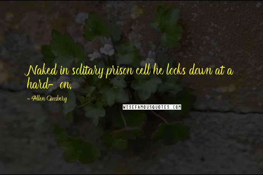 Allen Ginsberg Quotes: Naked in solitary prison cell he looks down at a hard-on.