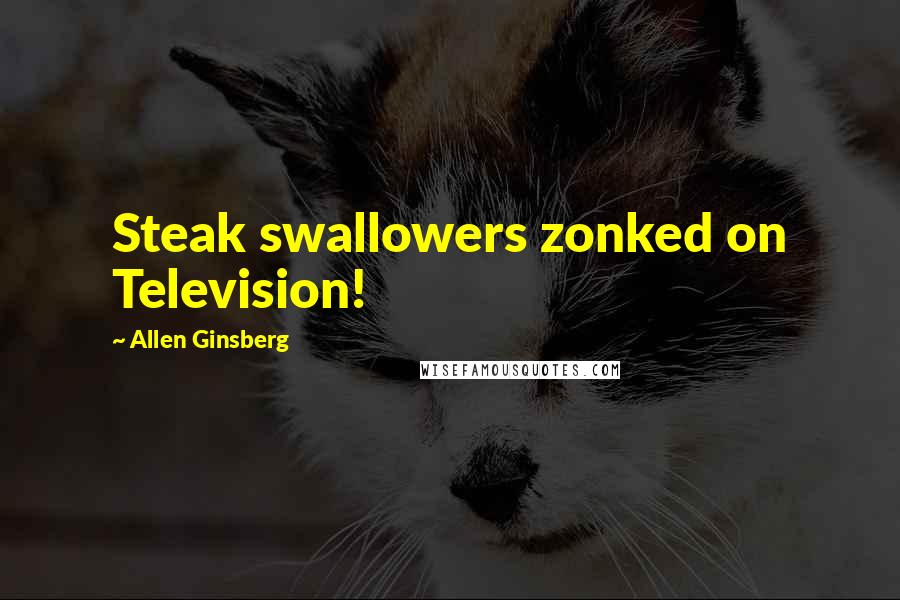 Allen Ginsberg Quotes: Steak swallowers zonked on Television!
