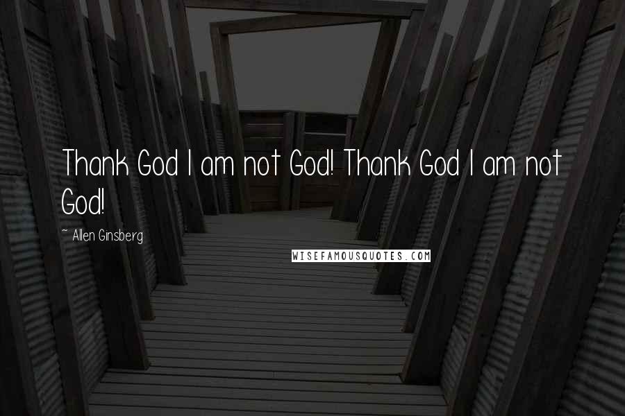 Allen Ginsberg Quotes: Thank God I am not God! Thank God I am not God!