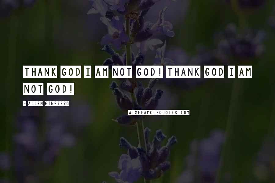 Allen Ginsberg Quotes: Thank God I am not God! Thank God I am not God!