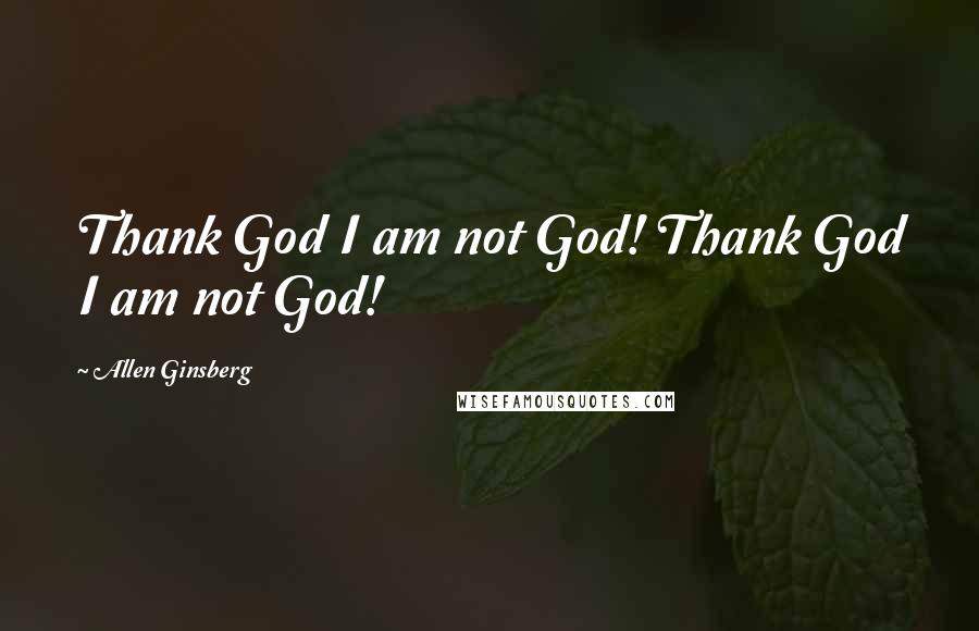 Allen Ginsberg Quotes: Thank God I am not God! Thank God I am not God!