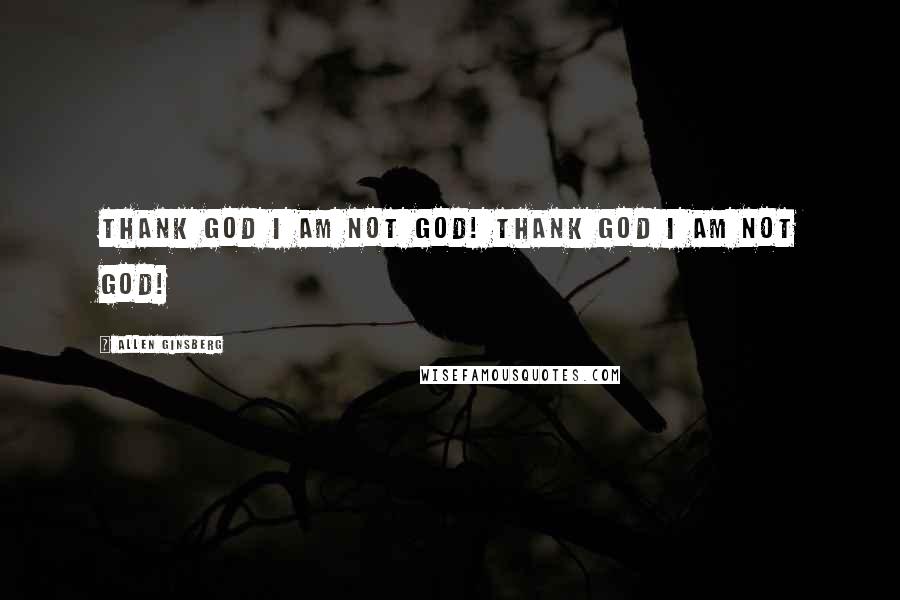 Allen Ginsberg Quotes: Thank God I am not God! Thank God I am not God!