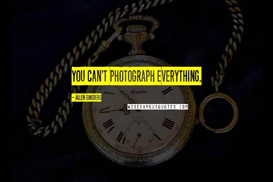 Allen Ginsberg Quotes: You can't photograph everything.