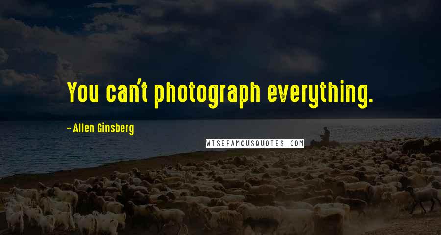 Allen Ginsberg Quotes: You can't photograph everything.