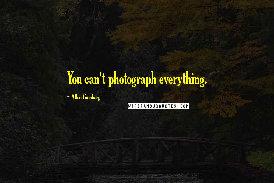 Allen Ginsberg Quotes: You can't photograph everything.