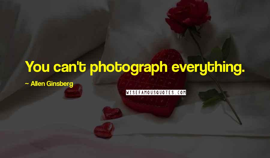 Allen Ginsberg Quotes: You can't photograph everything.