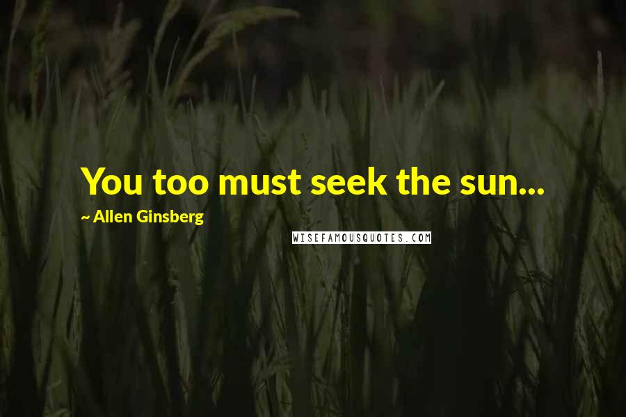 Allen Ginsberg Quotes: You too must seek the sun...