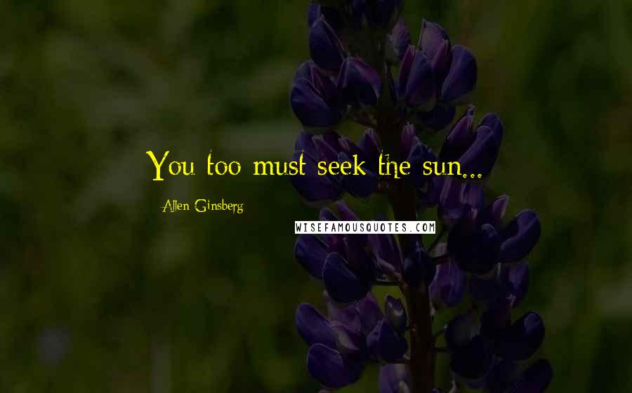 Allen Ginsberg Quotes: You too must seek the sun...