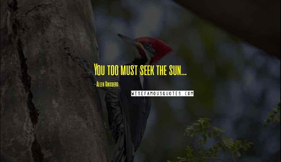 Allen Ginsberg Quotes: You too must seek the sun...