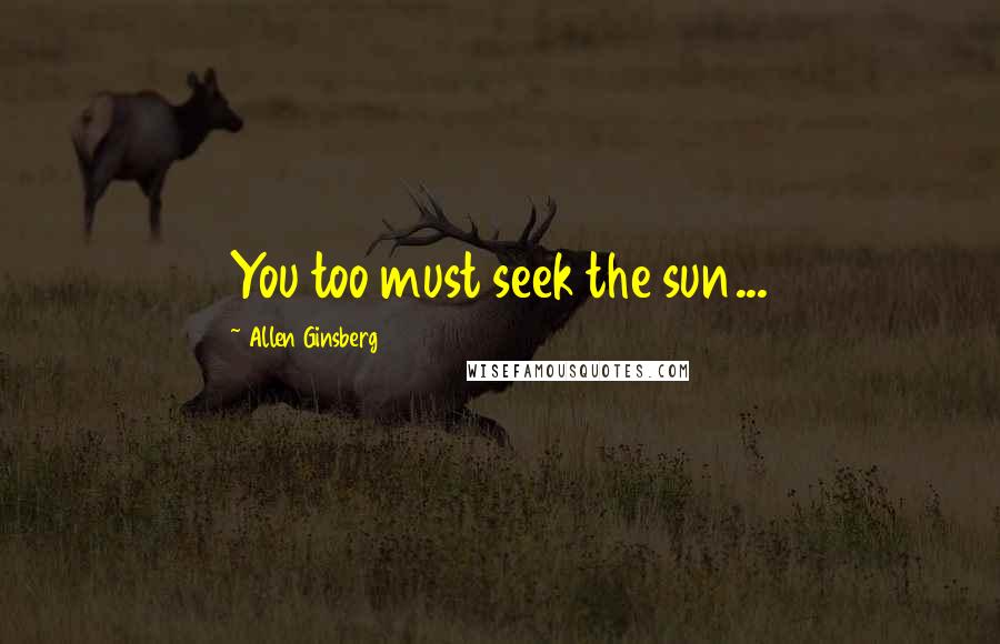 Allen Ginsberg Quotes: You too must seek the sun...