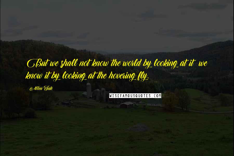 Allen Tate Quotes: But we shall not know the world by looking at it; we know it by looking at the hovering fly.