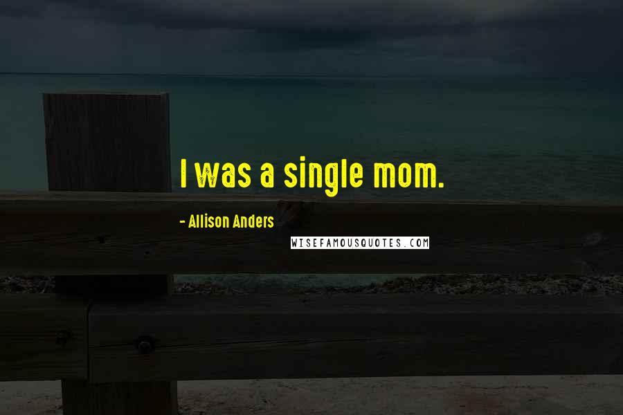 Allison Anders Quotes: I was a single mom.