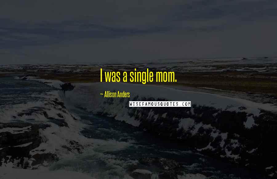 Allison Anders Quotes: I was a single mom.