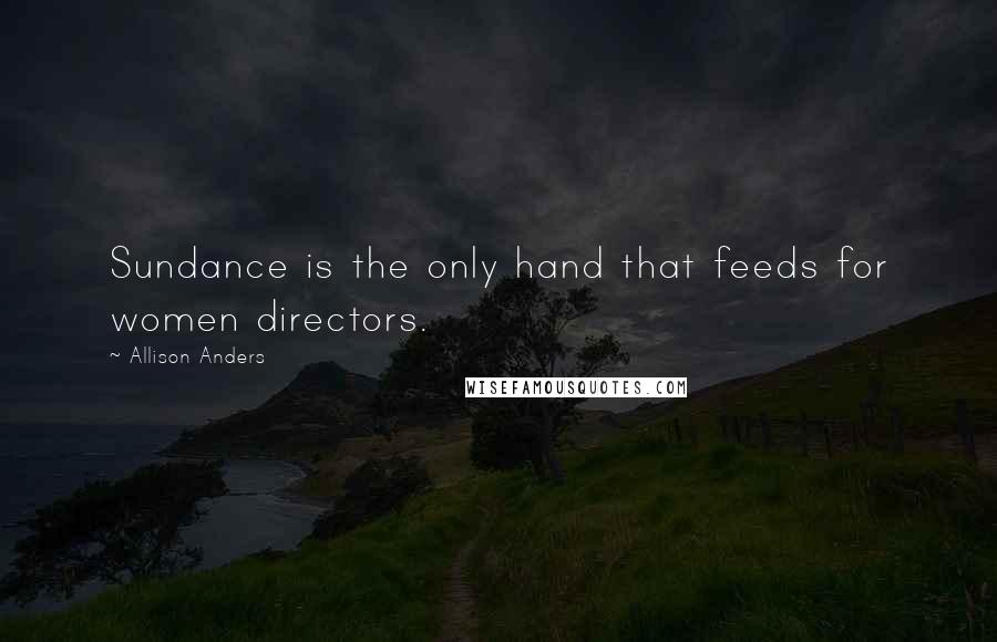 Allison Anders Quotes: Sundance is the only hand that feeds for women directors.