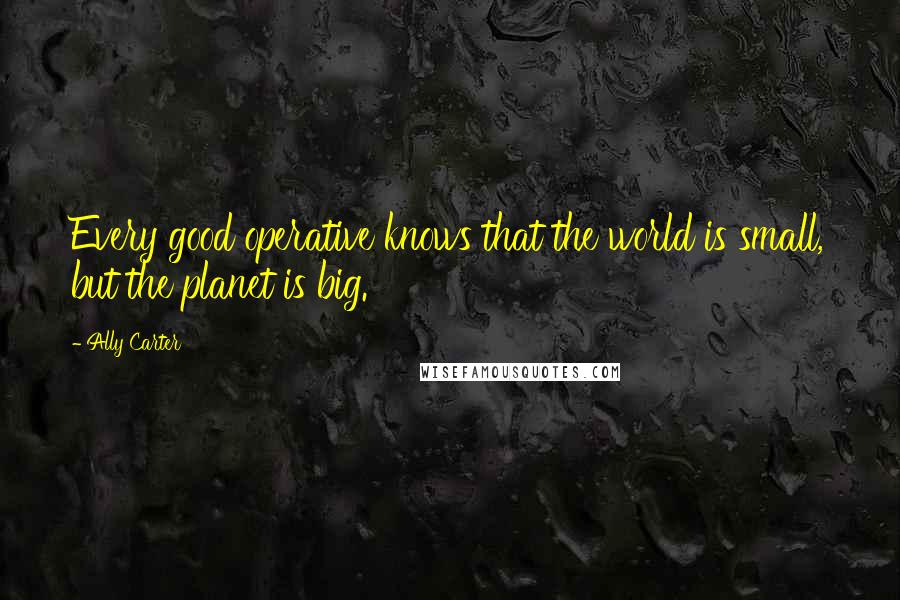 Ally Carter Quotes: Every good operative knows that the world is small, but the planet is big.
