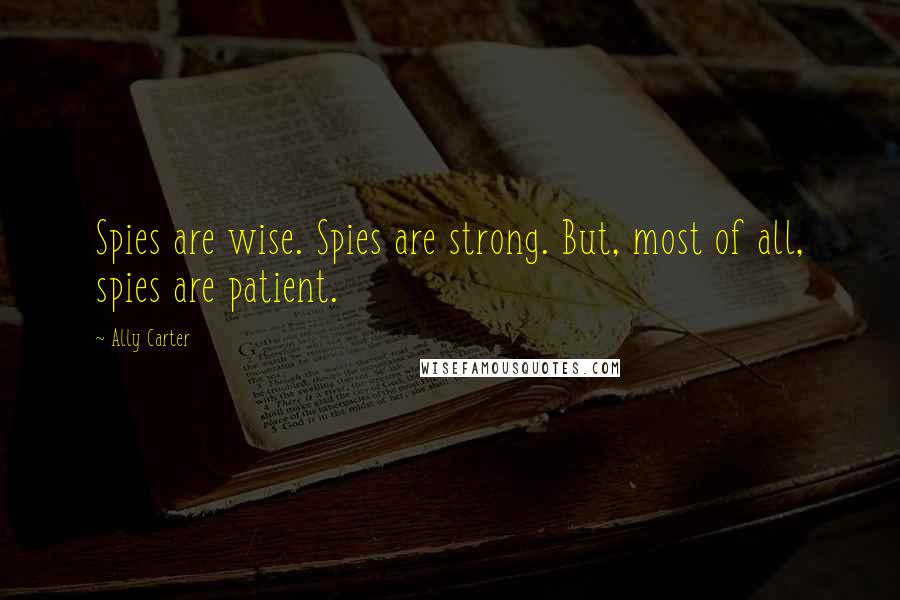 Ally Carter Quotes: Spies are wise. Spies are strong. But, most of all, spies are patient.