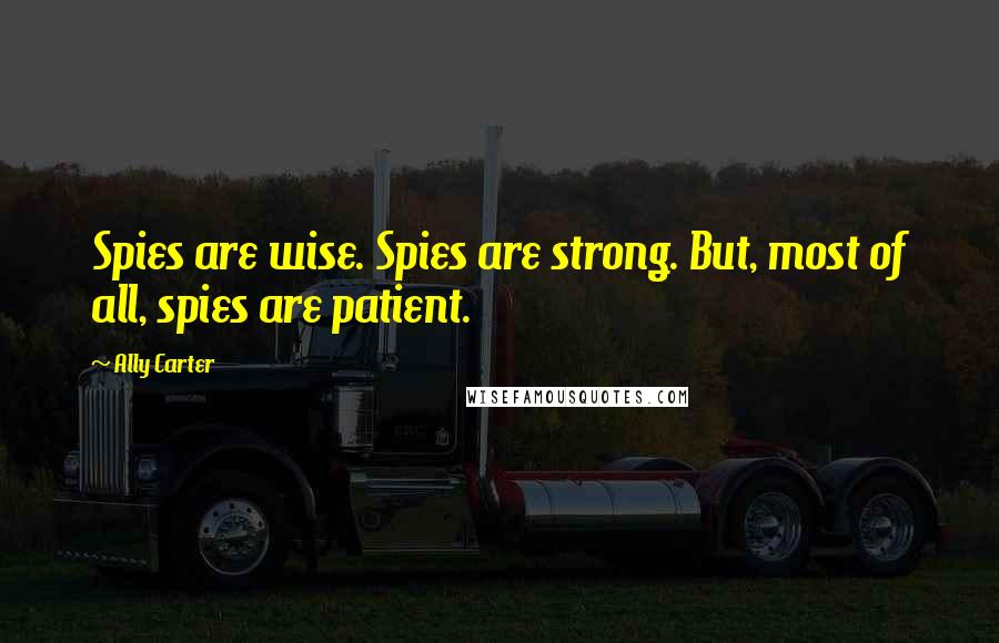 Ally Carter Quotes: Spies are wise. Spies are strong. But, most of all, spies are patient.