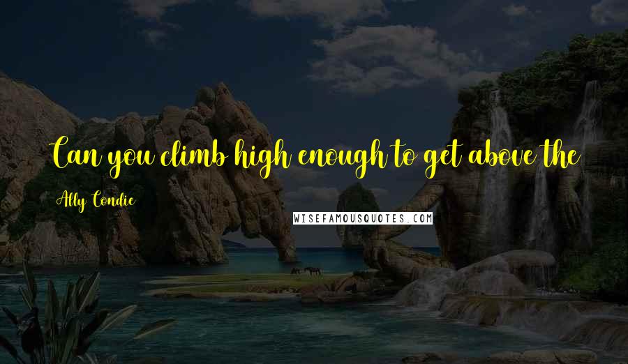 Ally Condie Quotes: Can you climb high enough to get above the clouds, look down on the rain from a place in the sun?