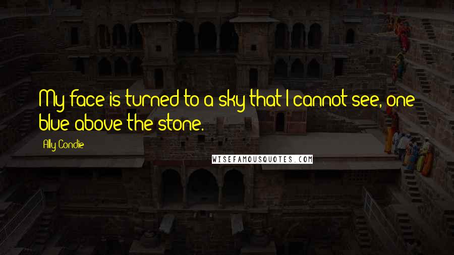 Ally Condie Quotes: My face is turned to a sky that I cannot see, one blue above the stone.