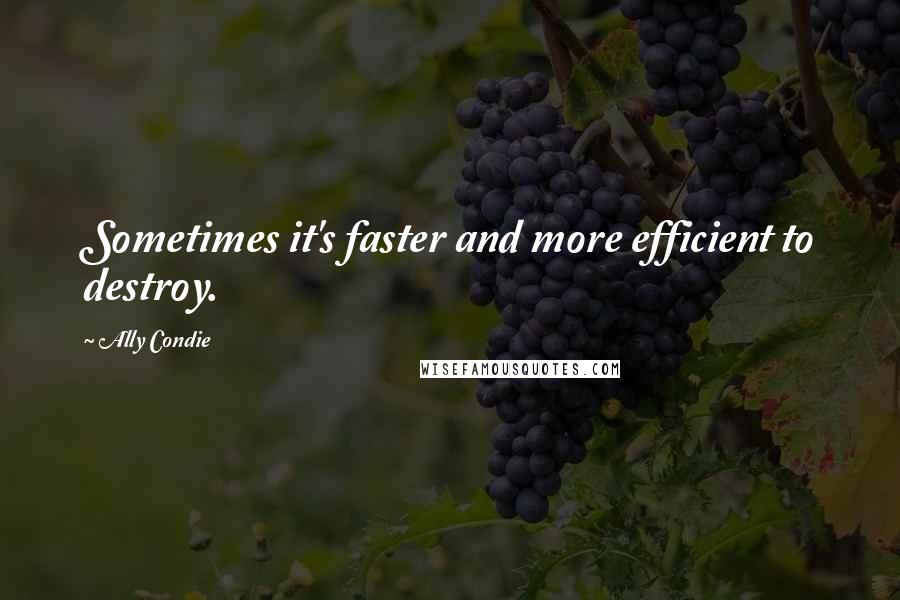 Ally Condie Quotes: Sometimes it's faster and more efficient to destroy.