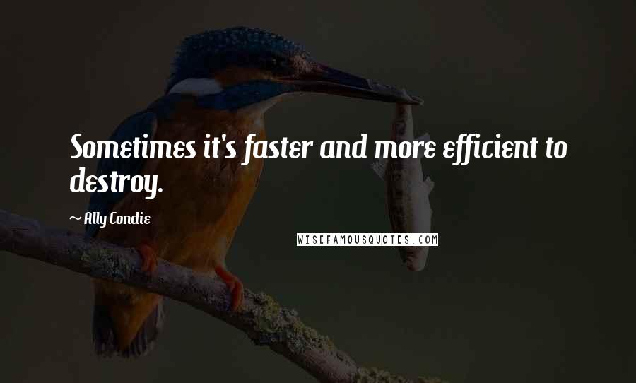 Ally Condie Quotes: Sometimes it's faster and more efficient to destroy.
