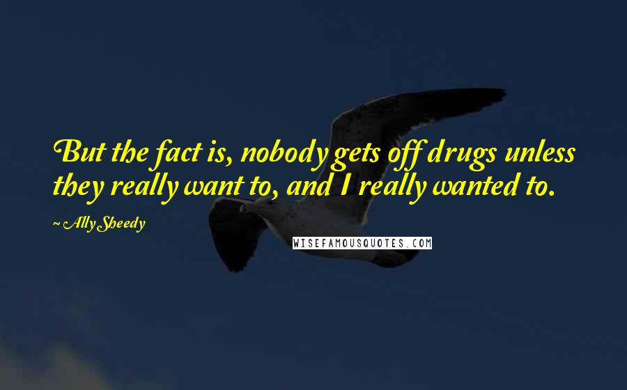 Ally Sheedy Quotes: But the fact is, nobody gets off drugs unless they really want to, and I really wanted to.