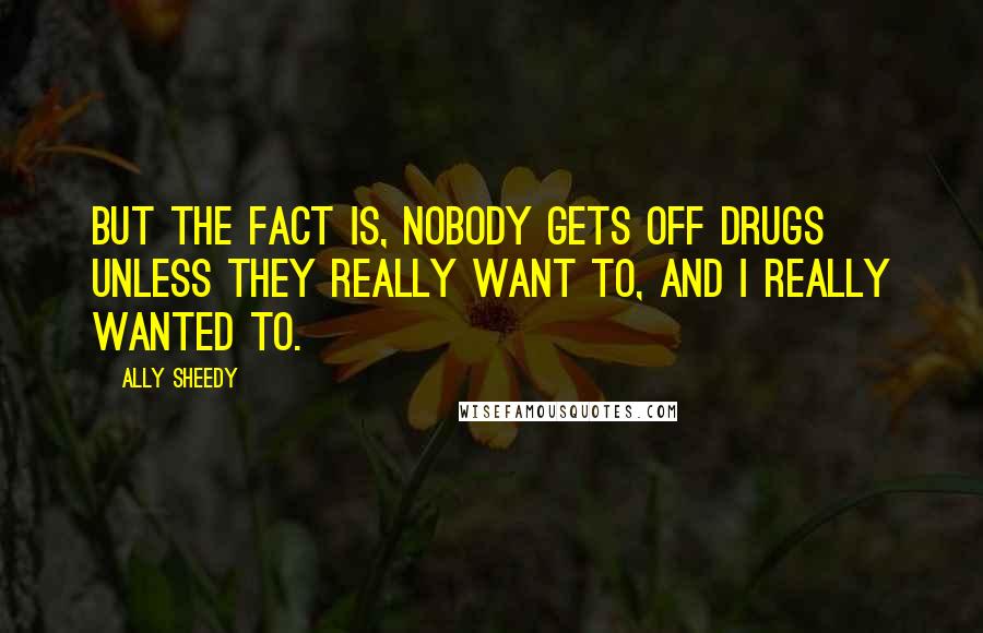 Ally Sheedy Quotes: But the fact is, nobody gets off drugs unless they really want to, and I really wanted to.