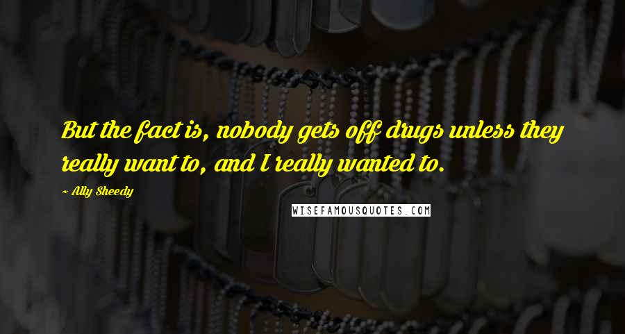 Ally Sheedy Quotes: But the fact is, nobody gets off drugs unless they really want to, and I really wanted to.