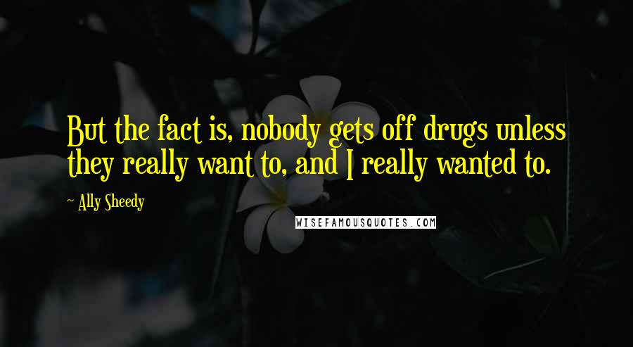 Ally Sheedy Quotes: But the fact is, nobody gets off drugs unless they really want to, and I really wanted to.