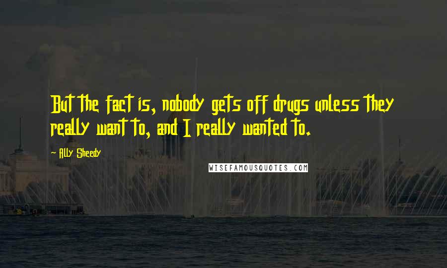 Ally Sheedy Quotes: But the fact is, nobody gets off drugs unless they really want to, and I really wanted to.