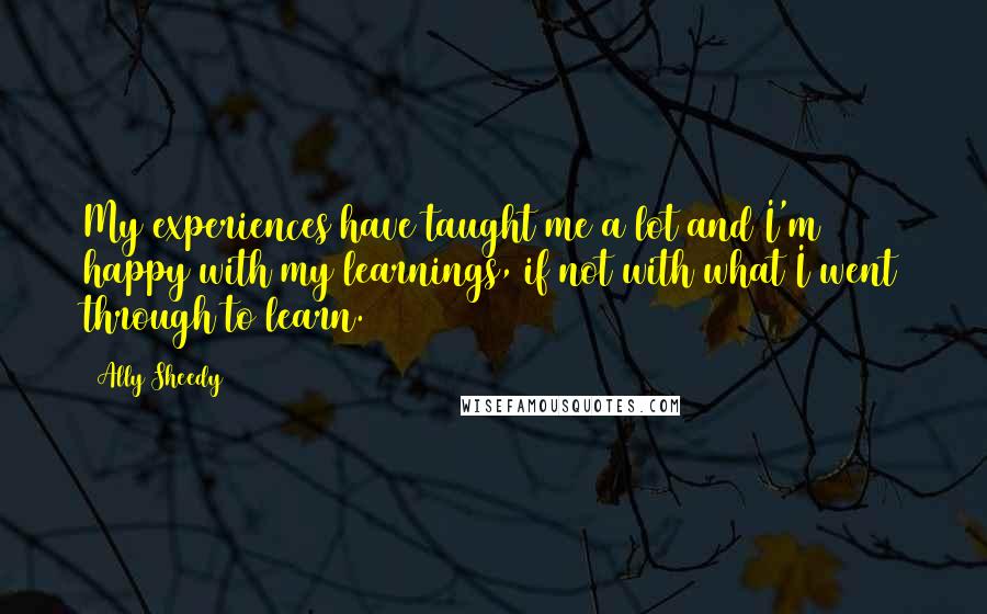 Ally Sheedy Quotes: My experiences have taught me a lot and I'm happy with my learnings, if not with what I went through to learn.