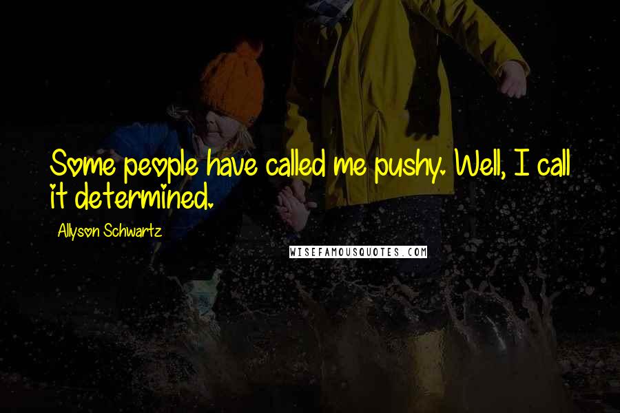 Allyson Schwartz Quotes: Some people have called me pushy. Well, I call it determined.