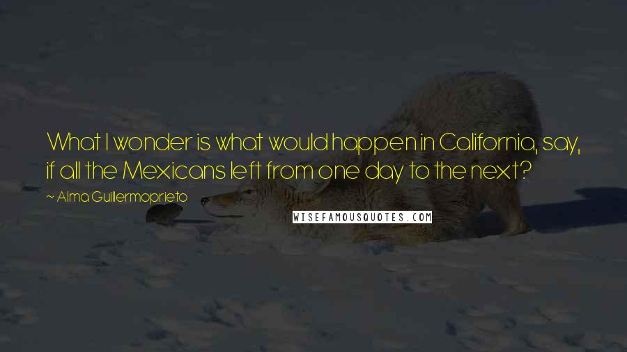 Alma Guillermoprieto Quotes: What I wonder is what would happen in California, say, if all the Mexicans left from one day to the next?