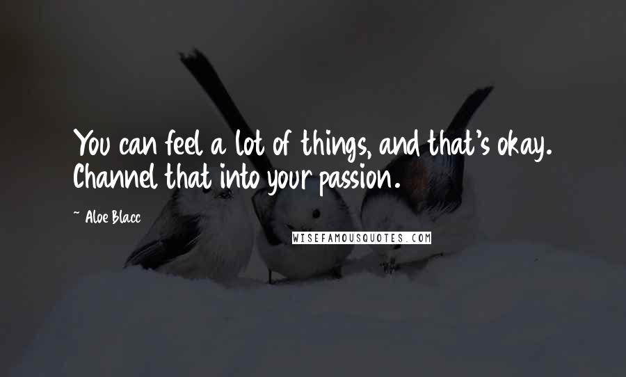 Aloe Blacc Quotes: You can feel a lot of things, and that's okay. Channel that into your passion.