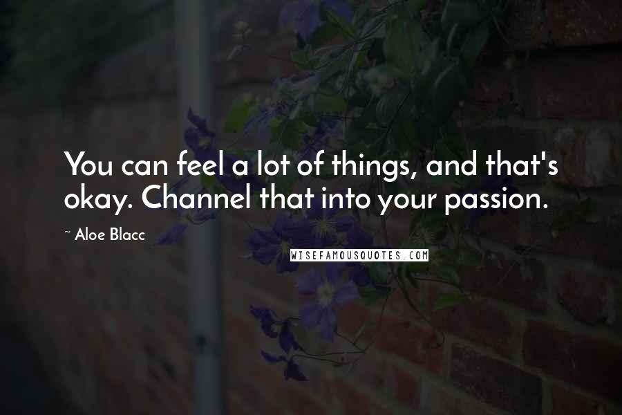 Aloe Blacc Quotes: You can feel a lot of things, and that's okay. Channel that into your passion.