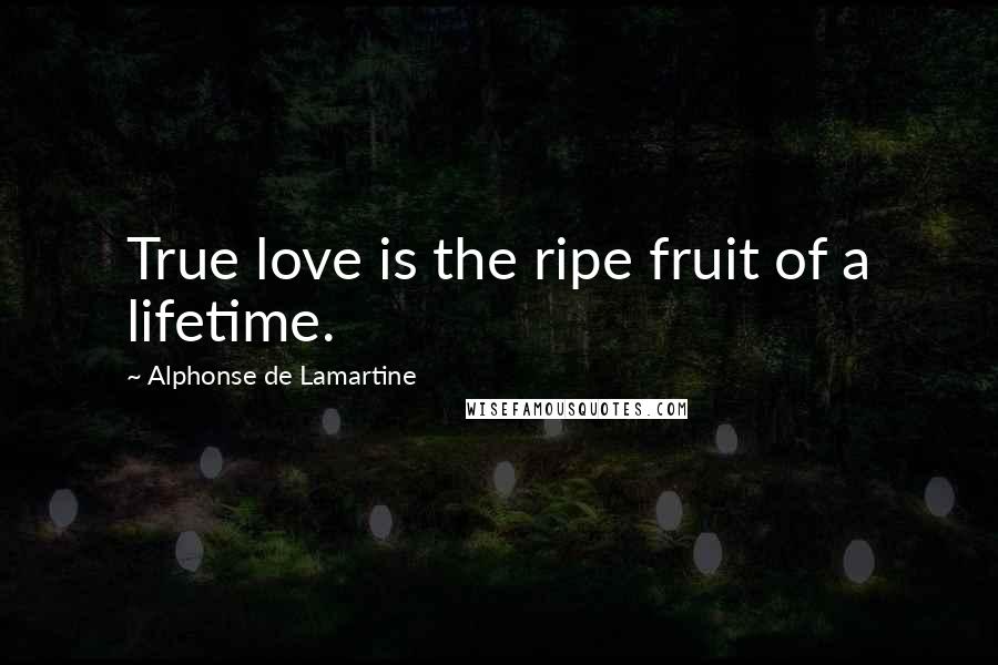 Alphonse De Lamartine Quotes: True love is the ripe fruit of a lifetime.