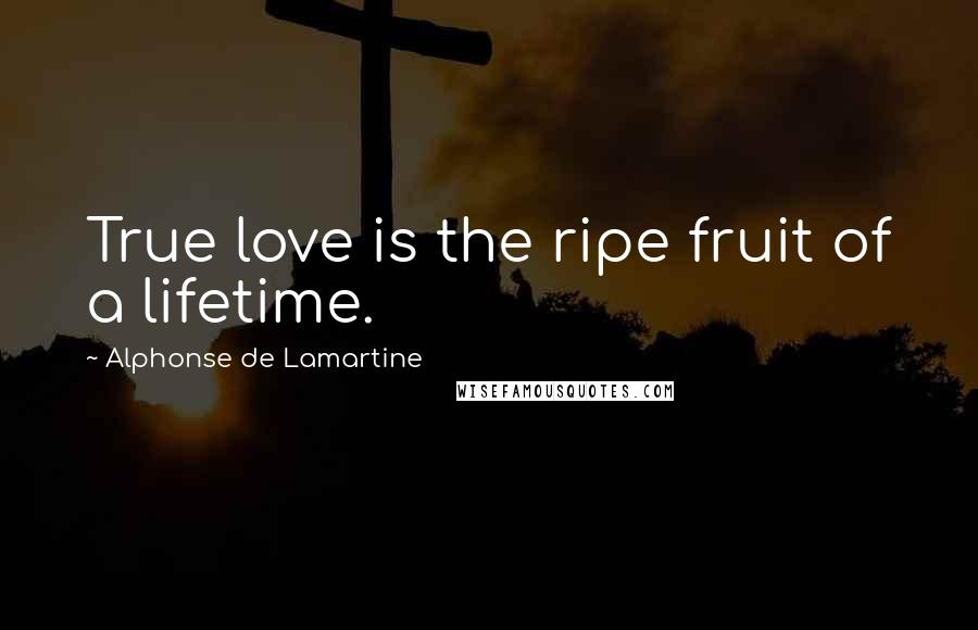 Alphonse De Lamartine Quotes: True love is the ripe fruit of a lifetime.