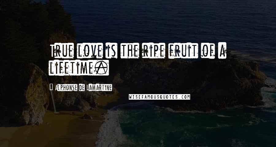 Alphonse De Lamartine Quotes: True love is the ripe fruit of a lifetime.